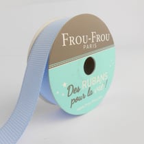 Bobinette Frou-Frou - 6 m x 16 mm - Gros grain - Celeste