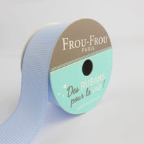 Bobinette Frou-Frou - 5 m x 25 mm - Gros grain - Celeste