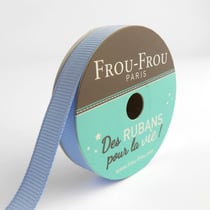 Bobinette Frou-Frou - 6 m x 9 mm - Gros grain - Celeste