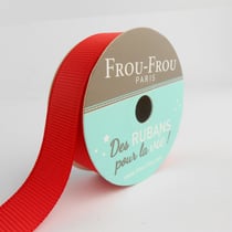 Bobinette Frou-Frou - 6 m x 16 mm - Gros grain - Coquelicot