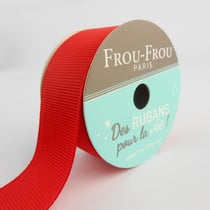 Bobinette Frou-Frou - 5 m x 25 mm - Gros grain - Coquelicot