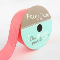 Bobinette Frou-Frou - 5 m x 25mm - Gros grain - Corail