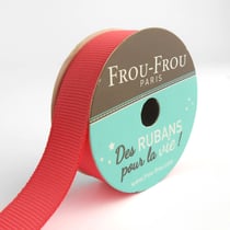 Bobinette Frou-Frou - 6 m x 16 mm - Gros grain - Coral