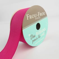 Bobinette Frou-Frou - 5 m x 25 mm - Gros grain - Fushia