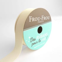 Bobinette Frou-Frou - 6 m x 16 mm - Gros grain - Ivoire nacre
