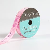 Bobinette Frou-Frou - 5 m x 10 mm - Gros grain - message Ballerine