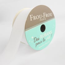 Bobinette Frou-Frou - 5 m x 25 mm - Gros grain - Neige