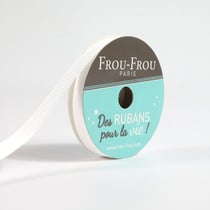 Bobinette Frou-Frou - 6 m x 6 mm - Gros grain - Neige