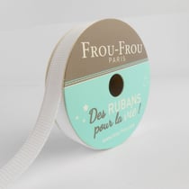 Bobinette Frou-Frou - 6 m x 9 mm - Gros grain - Neige