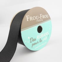 Bobinette Frou-Frou - 5 m x 25 mm - Gros grain - Noir de jais