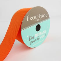 Bobinette Frou-Frou - 5 m x 25 mm - Gros grain - Orange flamboyant