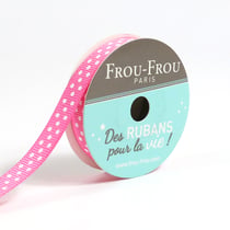 Bobinette Frou-Frou - 4 m x 10 mm - Gros grain - pois Pommette