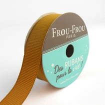 Bobinette Frou-Frou - 6 m x 16 mm - Gros grain - Poussiere d'or