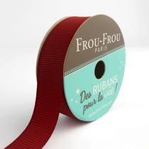 Bobinette Frou-Frou - 6 m x 16 mm - Gros grain - Rubis eclatant