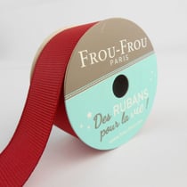 Bobinette Frou-Frou - 5 m x 25 mm - Gros grain - Rubis eclatant