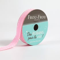 Bobinette Frou-Frou - 4 m x 10 mm - Gros grain - surpique Petale de rose