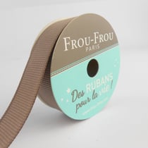 Bobinette Frou-Frou - 6 m x 16 mm - Gros grain - Taupe