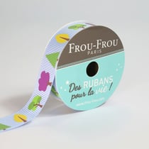 Bobinette Frou-Frou - 4 m x 16 mm - Gros grain - thème Celeste
