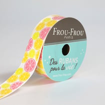 Bobinette Frou-Frou - 4 m x 16 mm - Gros grain - thème Tournesol