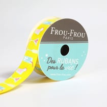 Bobinette Frou-Frou - 4 m x 16 mm - Gros grain - thème Tournesol