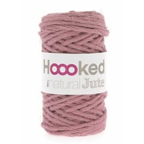 Pelote de fil à tricoter 100 % jute - Hoooked - Natural Jute - Rose
