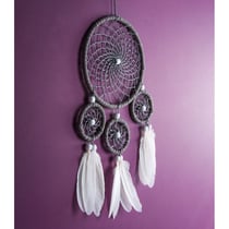 Kit attrape-rêves - blanc/gris/bleu - 17x33 cm