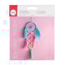 Kit attrape-rêves - pastel - rose/bleu/vert - 14x41 cm