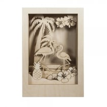 Kit cadre bois Flamant rose à assembler Rayher - 10 pièces