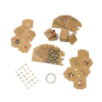 Ensemble calendrier de l'avent - 24 boîtes kraft Noël - Créalia