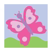 Kit canevas - papillon rose