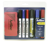 Kit marqueur tableau + brosse