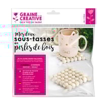 Kit 2 sous-tasses en perles de bois - Graine Créative