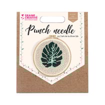 Kit punch needle - Feuille de monstera - 20 cm de diamètre