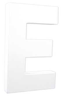 Décopatch Lettre E en papier mâché blanc - 20,5 cm