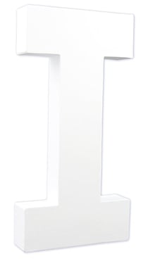 Décopatch Lettre I en papier mâché blanc - 20,5 cm