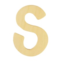 LETTRE S BOIS ARRONDIE 6CM
