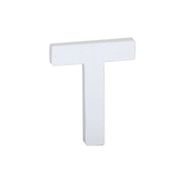 Lettre T majuscule - carton blanc - 12 cm