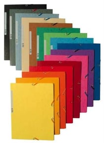 Lot de 10 chemises 3 rabats à élastiques - A4 - Exacompta - Coloris assortis 