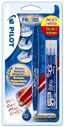 LOT DE 1 FRIXION BALL 3 LOT DE 1 FRIXION BALL 3 RECHARGES BLEU