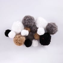 16 pompons - noir, blanc, gris, taupe - Créalia