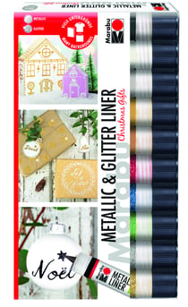 10 Liner métalliques et pailletés - Décoration cadeaux de Noël