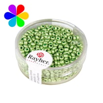 Perles metallic rondes dépolies - 2.6 mm vert tilleul 