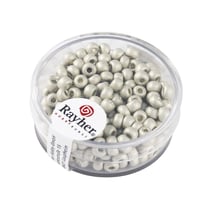 Perles de rocaille Metallic - dépolies - 4 mm - blanc