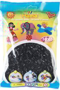 Sachet de perles Hama - 5 mm - Noires - 3000 perles