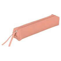 Trousse Clairefontaine - Cuir teinté - 1 compartiment - Carré - Corail