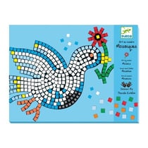 Mosaïque art au numéro colombe et coq