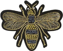 Ecusson doré abeille - Hauteur : 9 cm