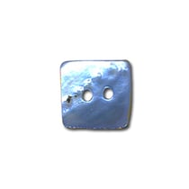 Bouton nacre carré - bleu - 10mm
