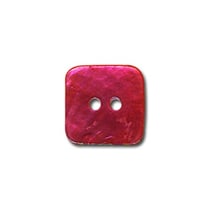 Bouton nacre carré - fuchsia - 10mm