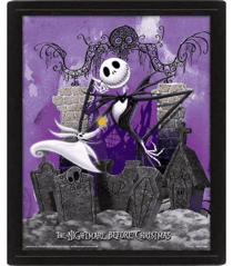Nightmare Before Christmas Cadre 3D Lenticulaire Graveyard
